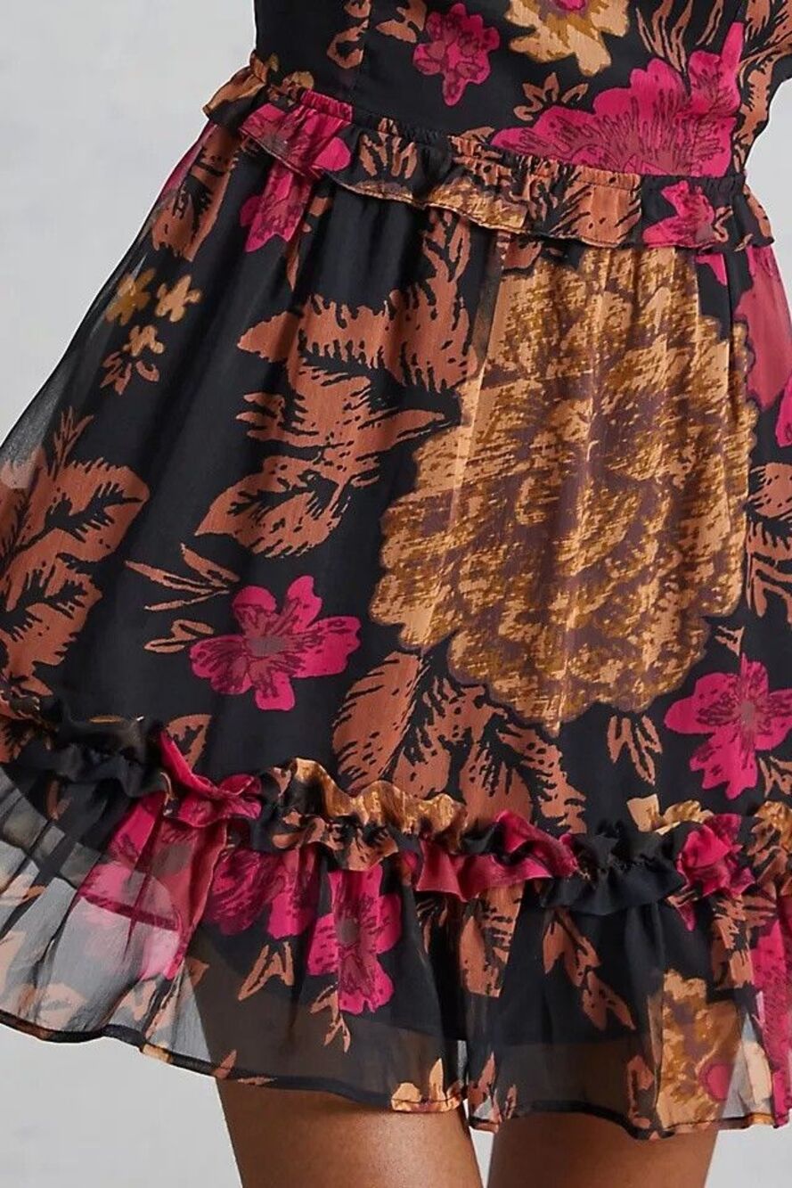 NWT Porridge by Anthropologie Puff-Sleeved Floral Mini Dress Size 2XLarge Whimsy - Picture 4 of 16